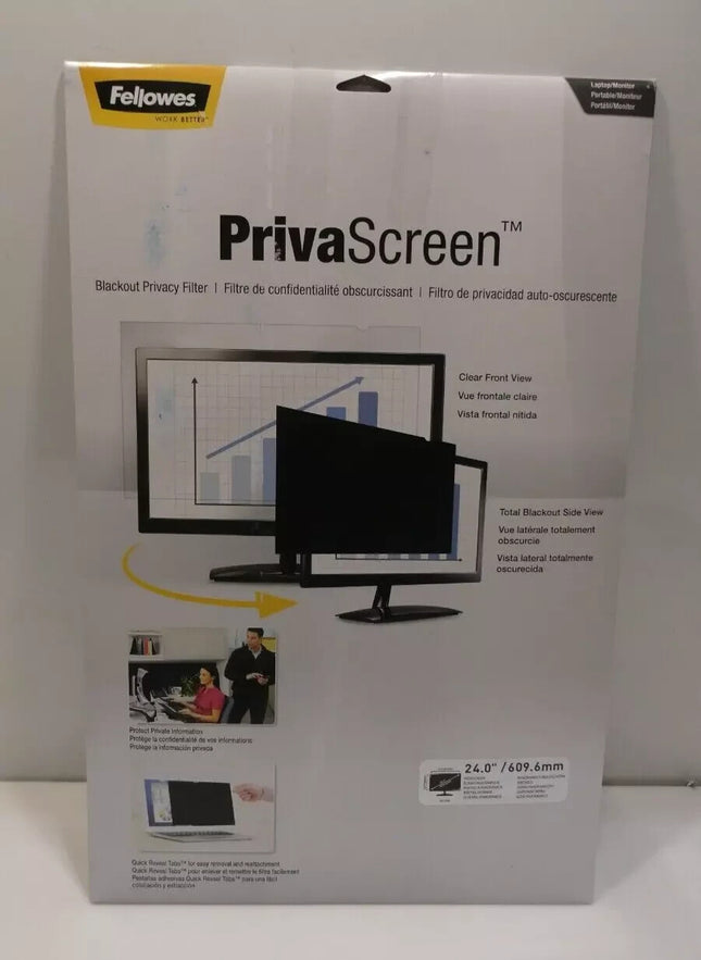 Fellowes Privascreen 16:10 Blackout Privacy Filter, 24-Inch Size