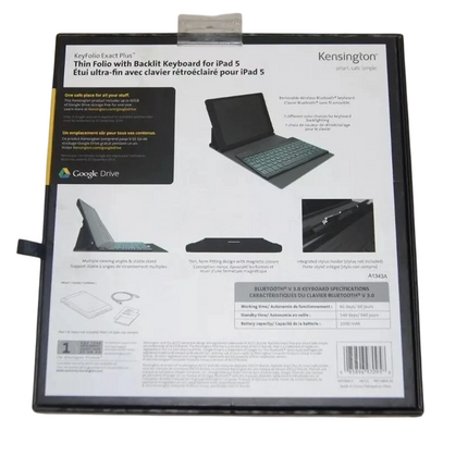 Kensington Keyfolio Exact Thin Folio with Keyboard for iPad 5