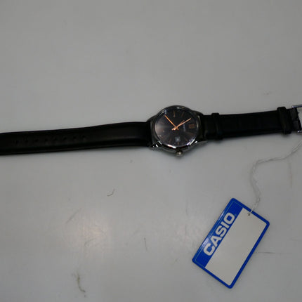 CASIO MTPV002L-1B3 Unisex Black/Silver Analog Watch with Black Band