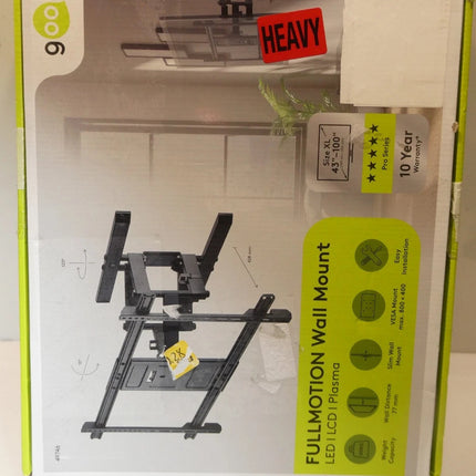 Goobay Pro Fullmotion Wall Mount for TV Size 43-100, Black, X-Large