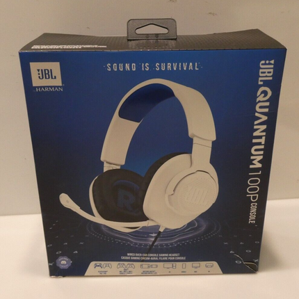 JBL Quantum 100P PS Version Headset, White Blue