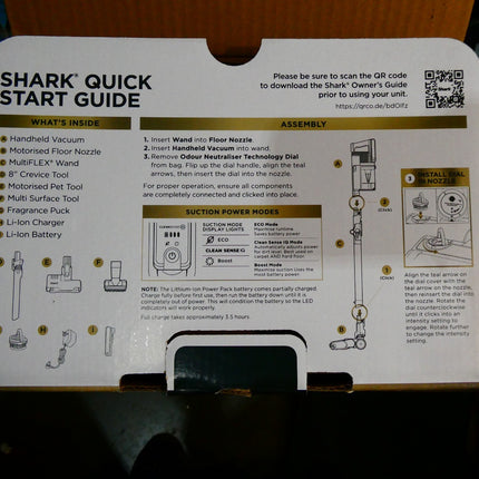 Shark IZ400 Stratos Cordless Pet Pro Vacuum with Clean Sense IQ Brass -Brand New