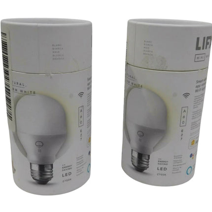 2 x LIFX Mini White 800 Lumens A60 E27 Smart Light Bulb