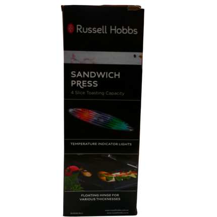 Sandwich Press, RHSP801BLK, 2100W, Fast Heat-Up, Easy-To-Clean Non-Stick Flat Pl