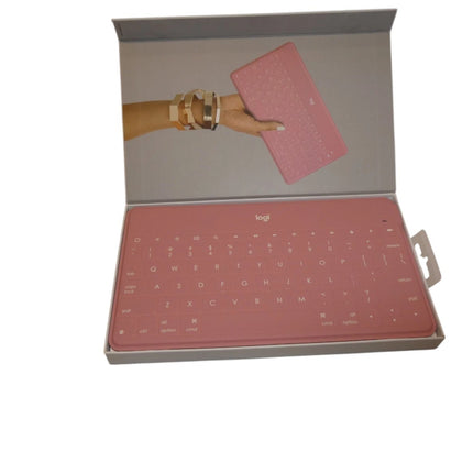 Logitech Keys-to-Go Ultra Slim Keyboard Bluetooth with iPhone Stand - Pink