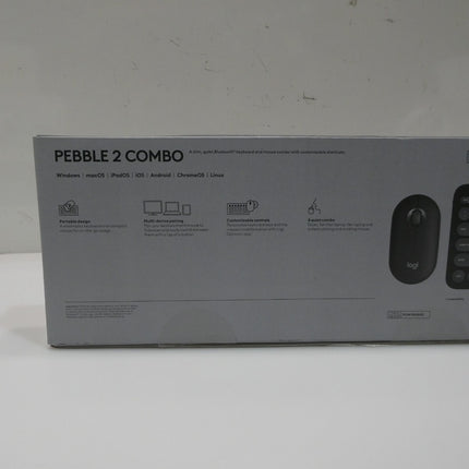 Logitech Pebble 2 Wireless Keyboard and Mouse Combo - Tonal Graphite