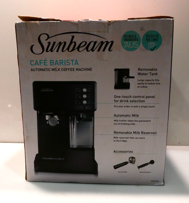 Sunbeam EM5000K Café Barista Coffee Machine | One-Touch Espresso, Latte & Cappuc