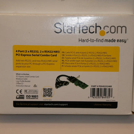 StarTech.com PEX4S232485 4 Port PCI Express PCIe Serial Combo Card - 2 x RS232