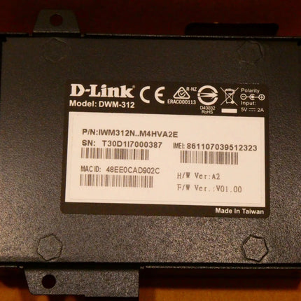 D-Link DWM-312 Ethernet LAN Black Wired Router