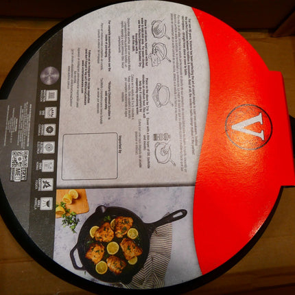 Victoria Cast Iron 12" Skillet Fry Pan with Long Handle, Seasoned, Large, 12 inc