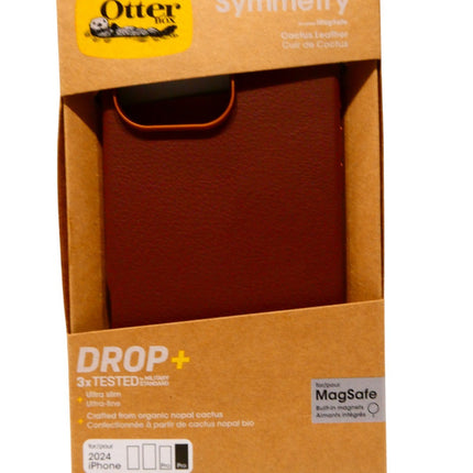 OtterBox Symmetry Cactus Leather Phone Case for iPhone 16 Pro Max - Brown