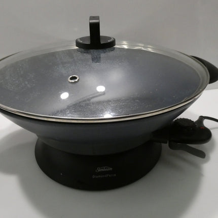 Sunbeam DiamondForce Electric Wok Non Stick Coating Large Capacity (Dark Blue)