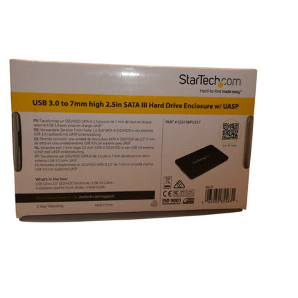 StarTech.com 2.5in USB 3.0 SATA Hard Drive Enclosure w/ UASP for Slim 7mm SATA 