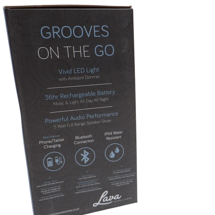 Lava BrightSounds 2 Wireless Bluetooth Speaker W/LED Lamp/Powerbank Charger