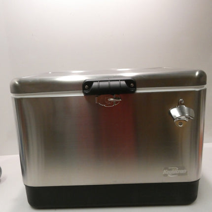 Koolatron Stainless Steel 51 L (54 qt) 85 Can Capacity Ice Chest Beverage Cooler