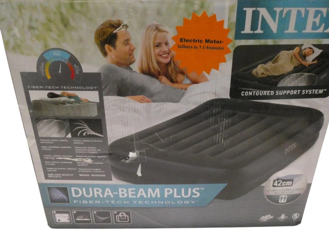 Intex Pillow Rest Raised Air Bed - 152 x 203 x 42 cm with - Built-in Electric Pu