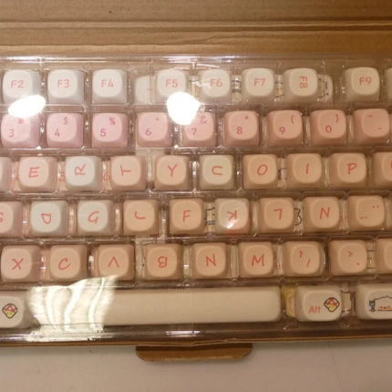 Hyekit PBT Keycaps for Mechanical Keyboard - 145 Keys Pink Pig Keycaps, Dye-Subl
