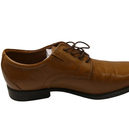 Clarks Men's Whiddon Plain Oxford, Dark Tan Leather, 9.5 Wide