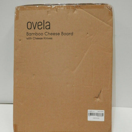 Ovela Bamboo Cheese Board with Cheese Knives