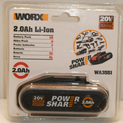 WORX WA3551.1 2.0Ah Battery Pack, 18V (20V Max)