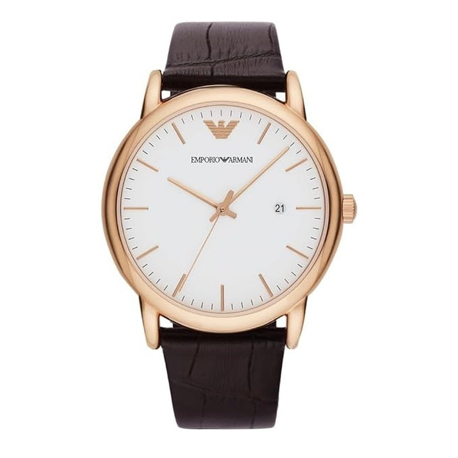 Emporio Armani Men's Three-Hand Leather Watch AR2502