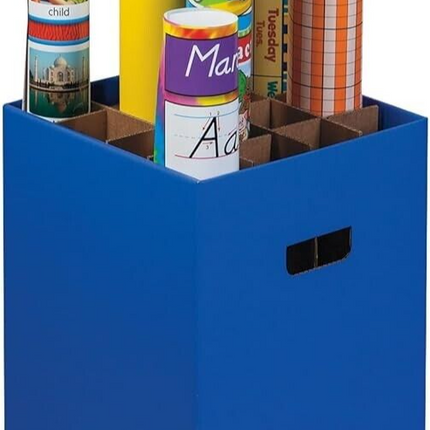 Classroom Keepers Poster & Roll Storage, Blue, 24"H x 12-1/4"W x 12-1/4"D