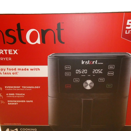 InstantBrands Vortex Digital Single Drawer Air Fryer with Easy to Use 4 Smart Pr