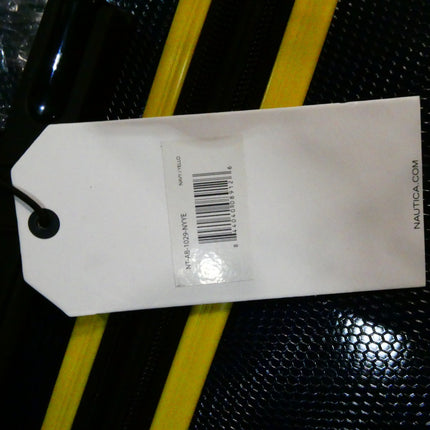 Nautica Maker Hardside Spinner Luggage, Navy/Yellow, Checked-Large 29-Inch, Make