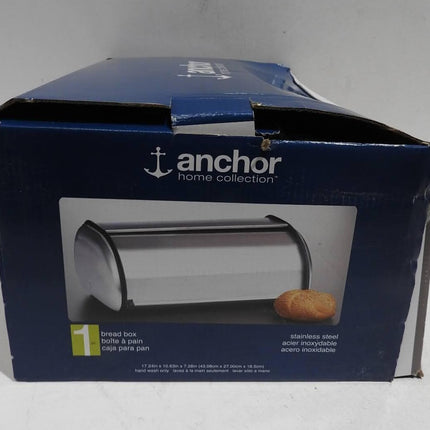Anchor Hocking Euro Design Brushed Steel Bread Box