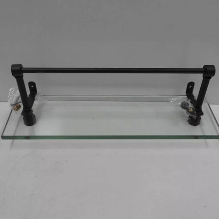 Allied Brass FT-1/16TB Foxtrot 16 Inch Vanity Integrated Towel Bar Glass Shelf