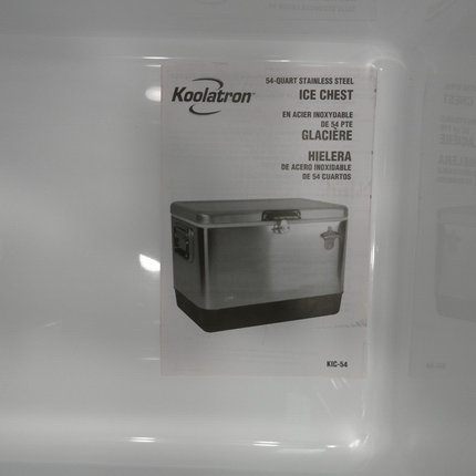Koolatron Stainless Steel 51 L (54 qt) 85 Can Capacity Ice Chest Beverage Cooler