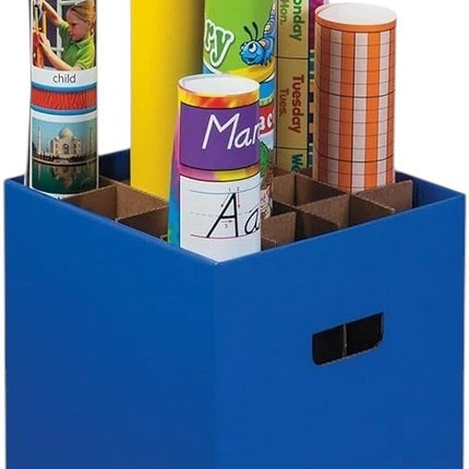 Classroom Keepers Poster & Roll Storage, Blue, 24"H x 12-1/4"W x 12-1/4"D