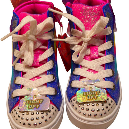 Skechers Girls Twinkle Toes: Twinkle Sparks High-Top Sneaker, Bow Magic - US 11