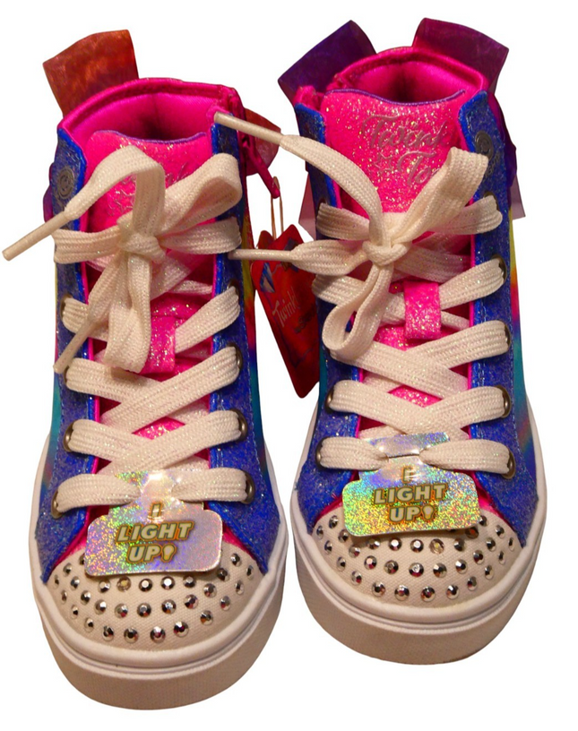 Skechers Girls Twinkle Toes: Twinkle Sparks High-Top Sneaker, Bow Magic - US 11