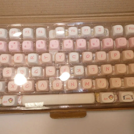 Hyekit PBT Keycaps for Mechanical Keyboard - 145 Keys Pink Pig Keycaps, Dye-Subl
