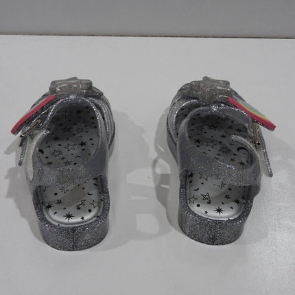 Mini Melissa Possession II Silver Glitter Sandal, Size - 7