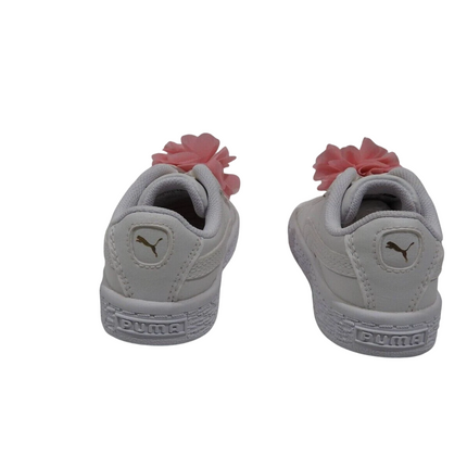 PUMA Baby Basket Flower AC INF Sneakers, Puma White-Pale Pink - 4 US