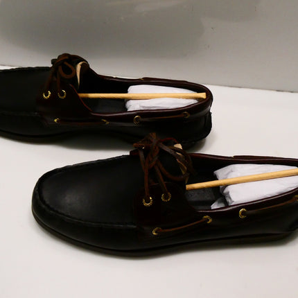 Sperry Mens AO 2 Eye Boat Shoe Navy Leather Smooth Boat Shoe, Navy, Size US 11.5