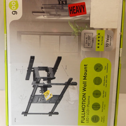 Goobay Pro Fullmotion Wall Mount for TV Size 43-100, Black, X-Large
