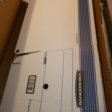 Bankers Box 0070503 STOR/FILE Storage Box, Legal, String and Button, White/Blue,