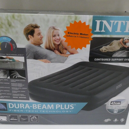 Intex Dura-Beam Plus Series Essential Rest Airbed with Internal Electric Pump