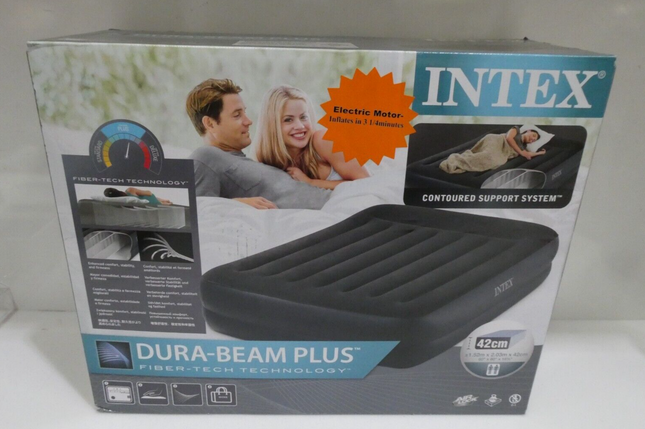 Intex Dura-Beam Plus Series Essential Rest Airbed with Internal Electric Pump