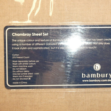 Bambury Chambray Sheet Set, Double, Taupe