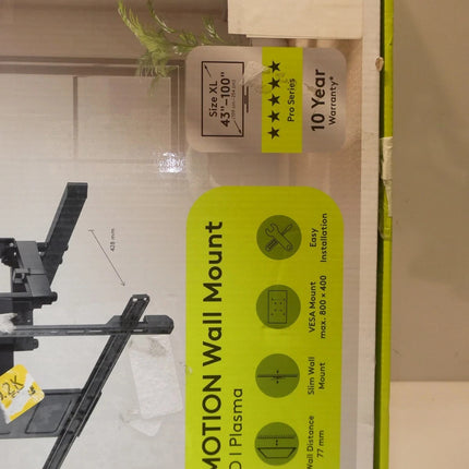 Goobay Pro Fullmotion Wall Mount for TV Size 43-100, Black, X-Large