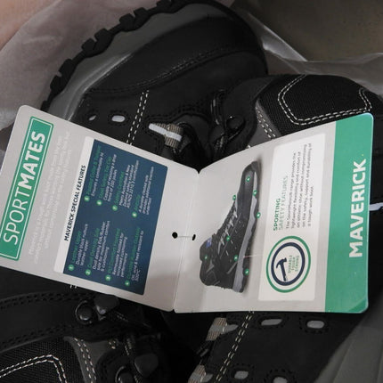 Bata Sportmates Maverick Black/Grey Safety Shoe, UK Men 3