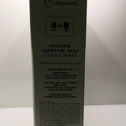 InfaSecure Versatile Folding Booster Car Seat for 4 to 8 Years, Black (CS6013)