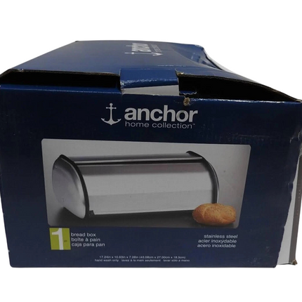Anchor Hocking Euro Design Brushed Steel Bread Box