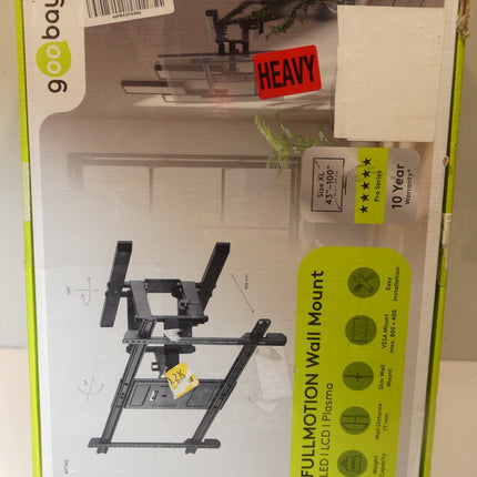 Goobay Pro Fullmotion Wall Mount for TV Size 43-100, Black, X-Large