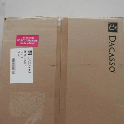 Dacasso D1237 Rustic Black Leather 3-Piece Desk Set