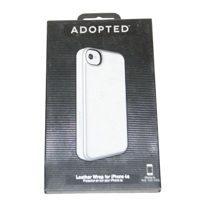 Adopted Leather Wrap Case for iPhone 4 - White/Silver